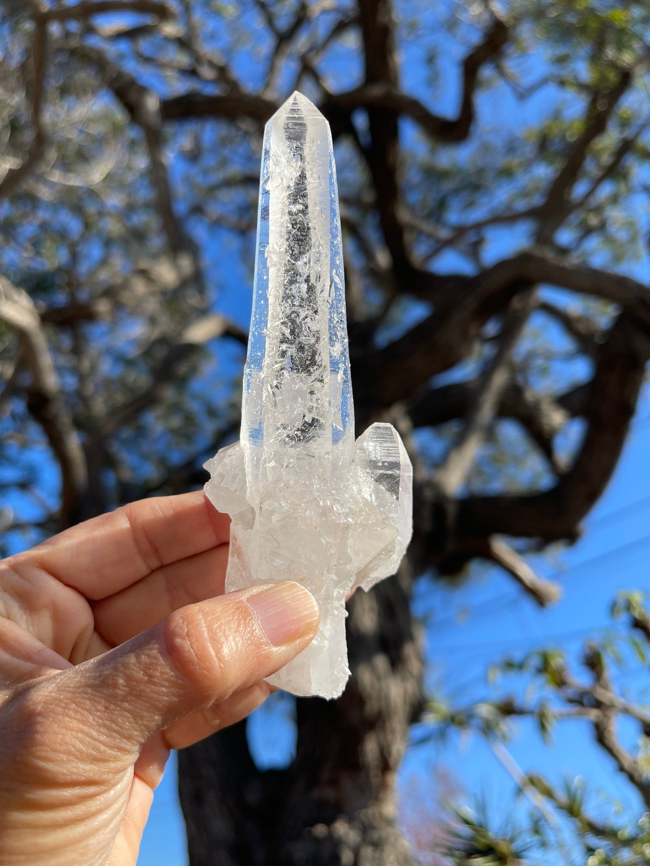 AAA Columbian Lemurian Quartz Wand: Reiki Energy Crystal, Ethically Sourced