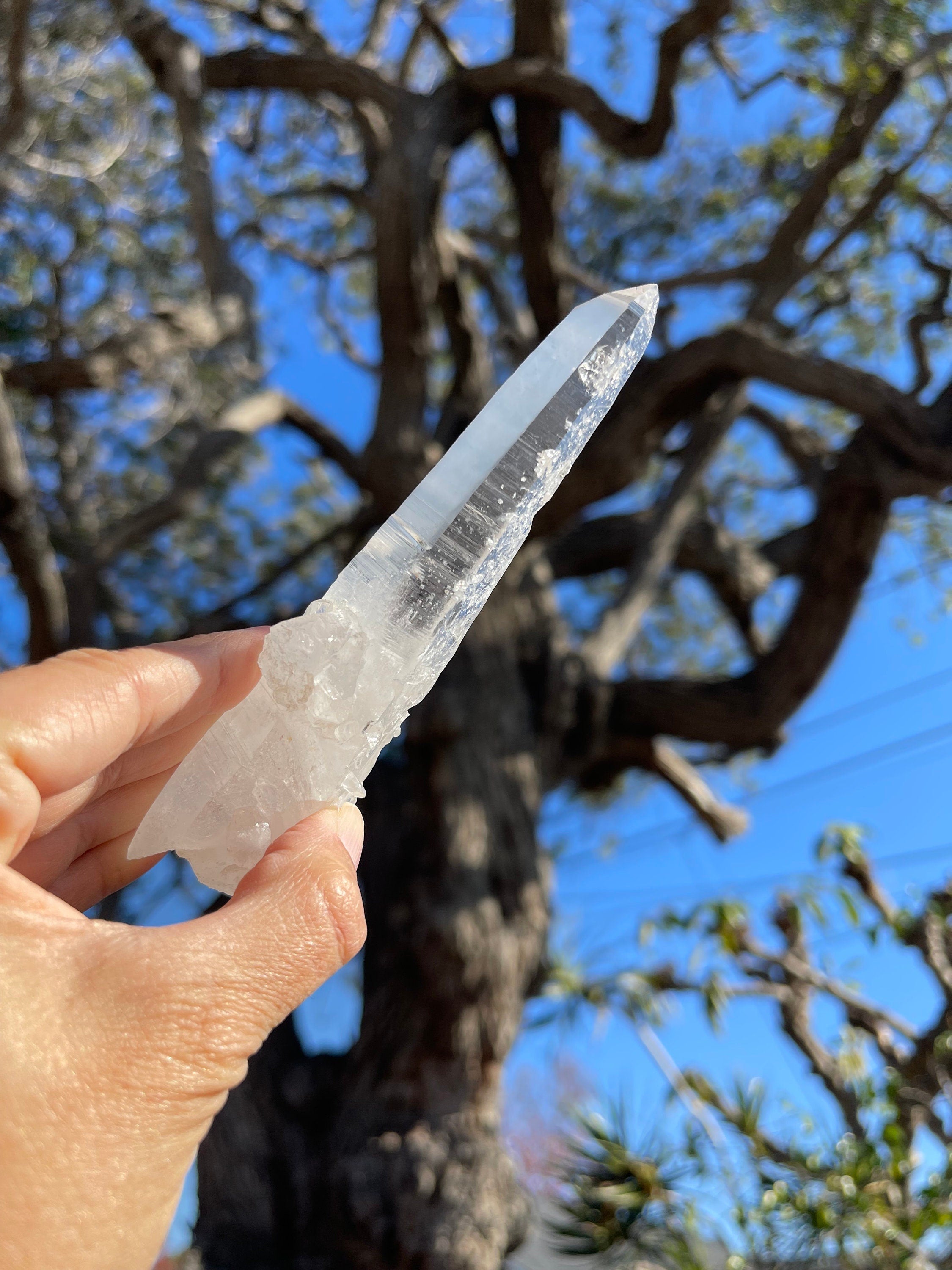 AAA Columbian Lemurian Quartz Wand: Reiki Energy Crystal, Ethically Sourced