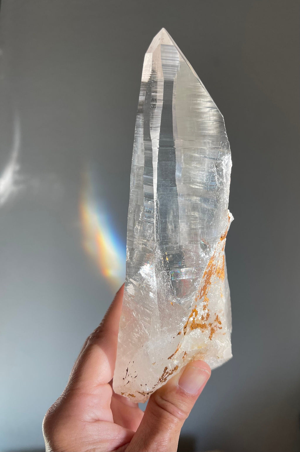 AAA Columbian Lemurian Quartz Wand: 7" Reiki-Charged Crystal for Energy Healing