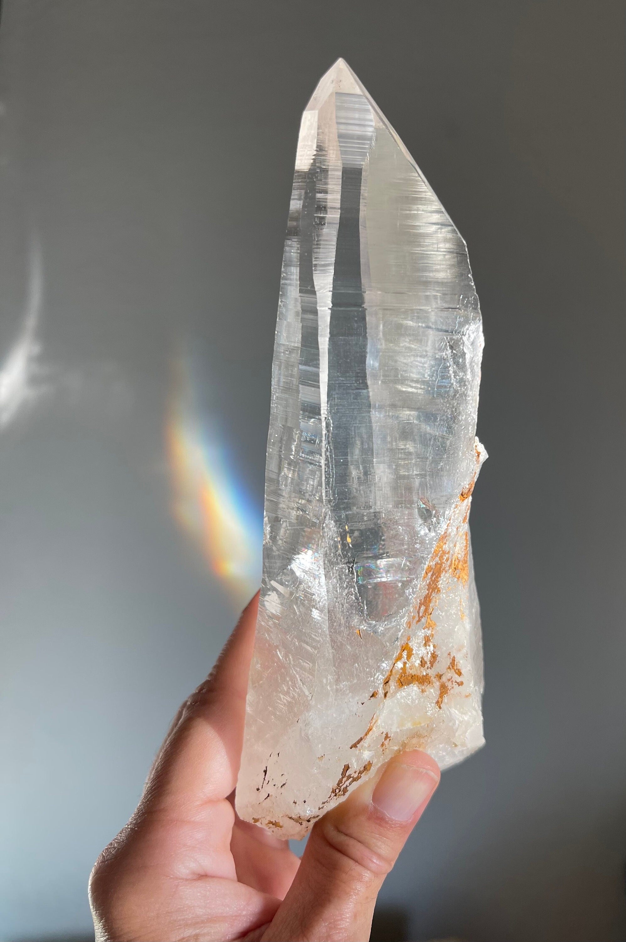 AAA Columbian Lemurian Quartz Wand: 7" Reiki-Charged Crystal for Energy Healing