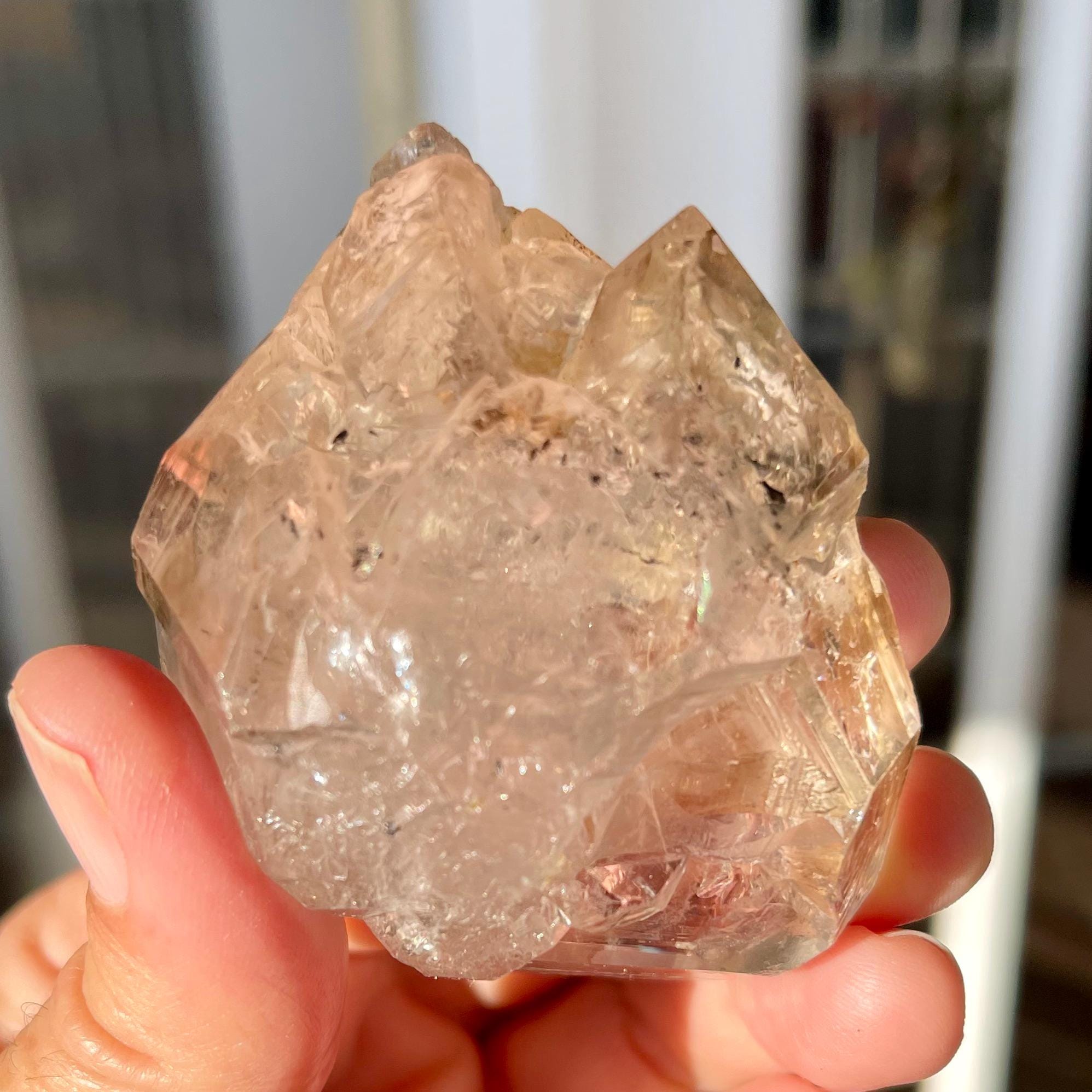 Double Terminated Tibetan Enhydro Quartz Point: Moving Inclusions, Ancient Water Crystal