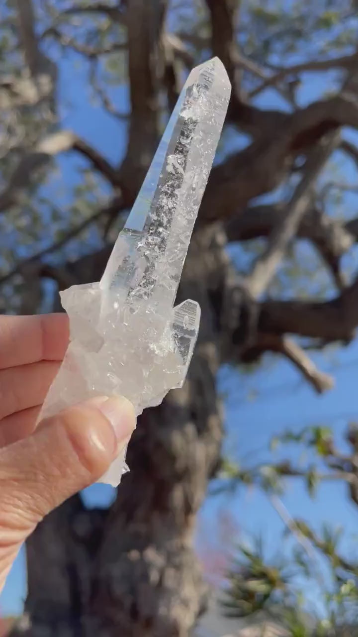 AAA Columbian Lemurian Quartz Wand: Reiki Energy Crystal, Ethically Sourced